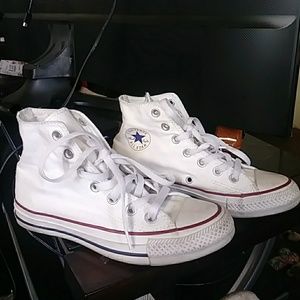 White high top converse all star .